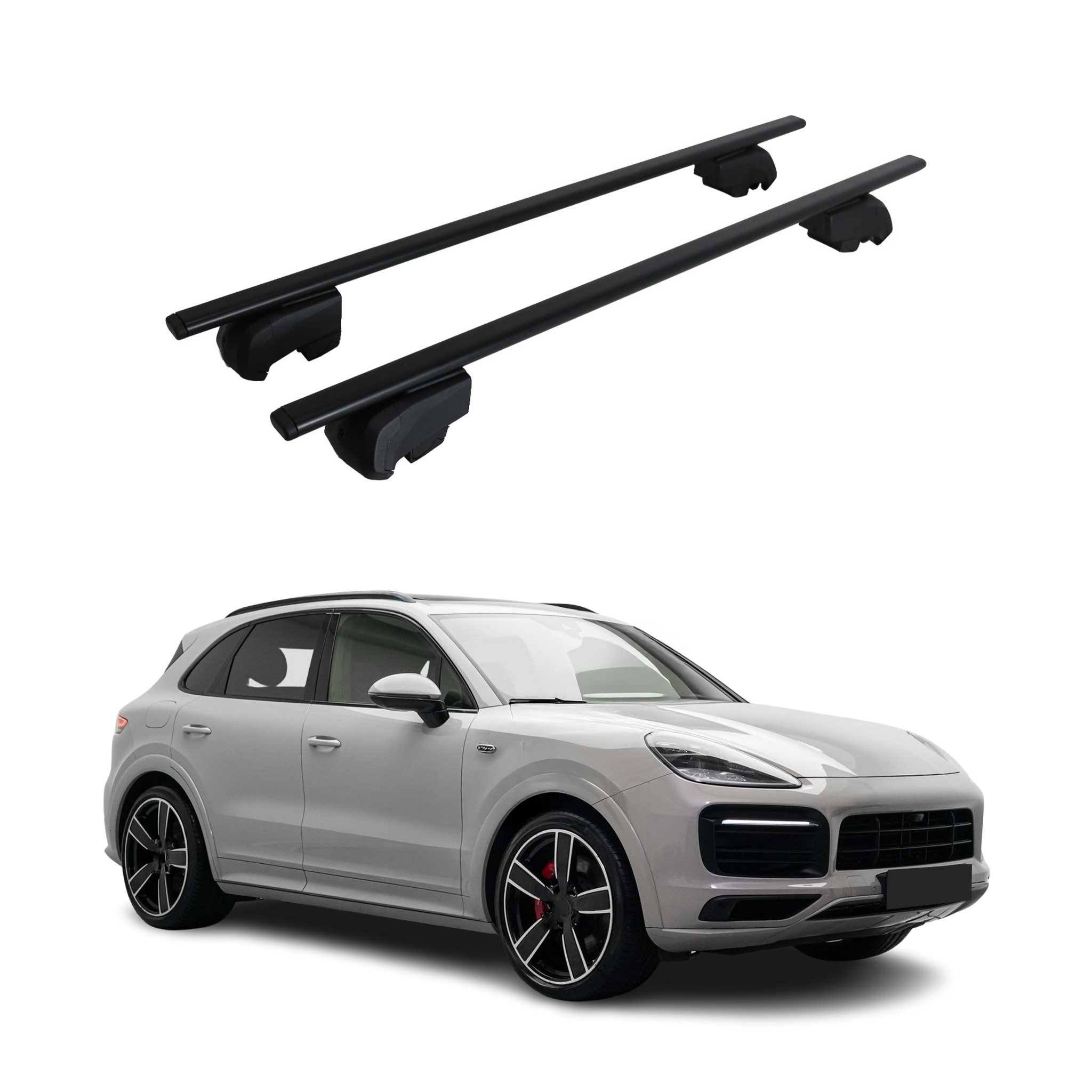 Dachträger Grundtäger für Porsche Cayenne 2019-2026 75kg Metall Schwarz 2 tlg