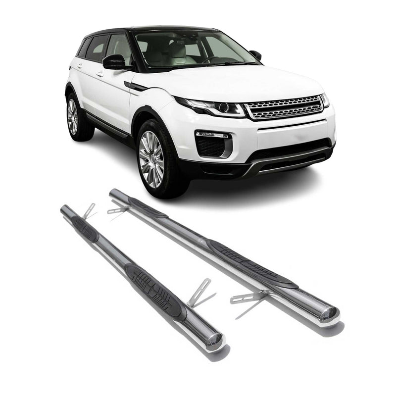 Edelstahl Trittbretter Schwellerrohre für Range Rover Evoque 2011-2019 Silber