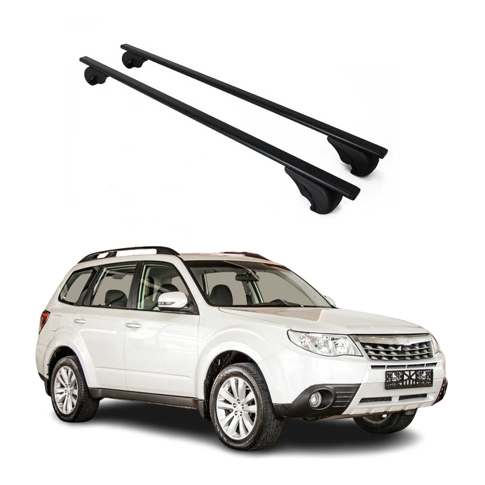 Dachträger Grundtäger für Subaru Forester III IV 2008-2018 Metall Schwarz 2 tlg