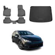 Fußmatten & Kofferraumwanne Set für Volkswagen Golf mk7 Kombi 2012-2019 obere