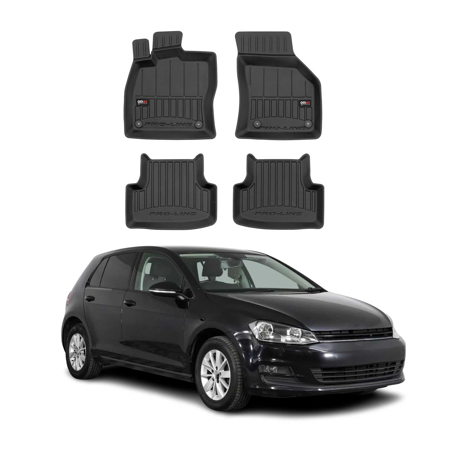 OMAC Gummi Fußmatten für VW Golf mk7 Variant / Alltrack 2012-2020 Premium TPE 4x
