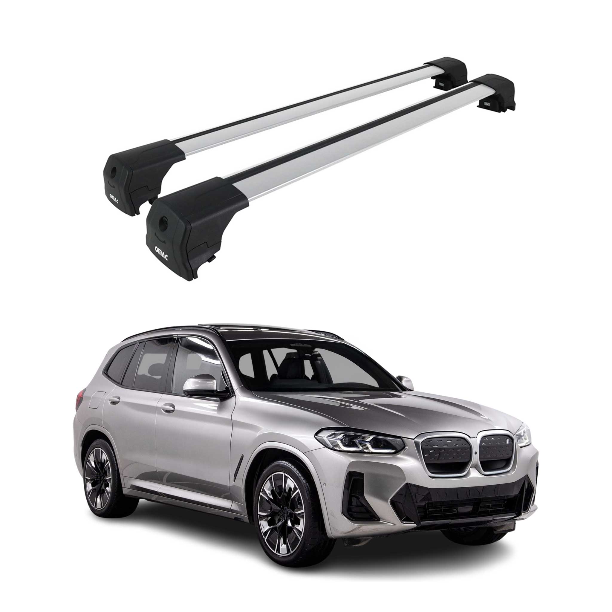 Dachträger Gepäckträger für BMW iX3 G08 2020-2025 ABE Grundträger Alu Silber