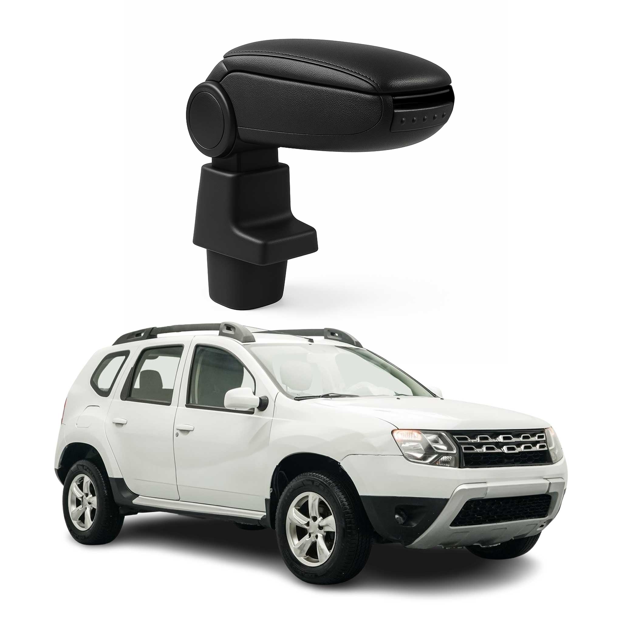 Mittelarmlehne Armlehne für Dacia Duster 2010-2017 PU-Leder ABS Schwarz