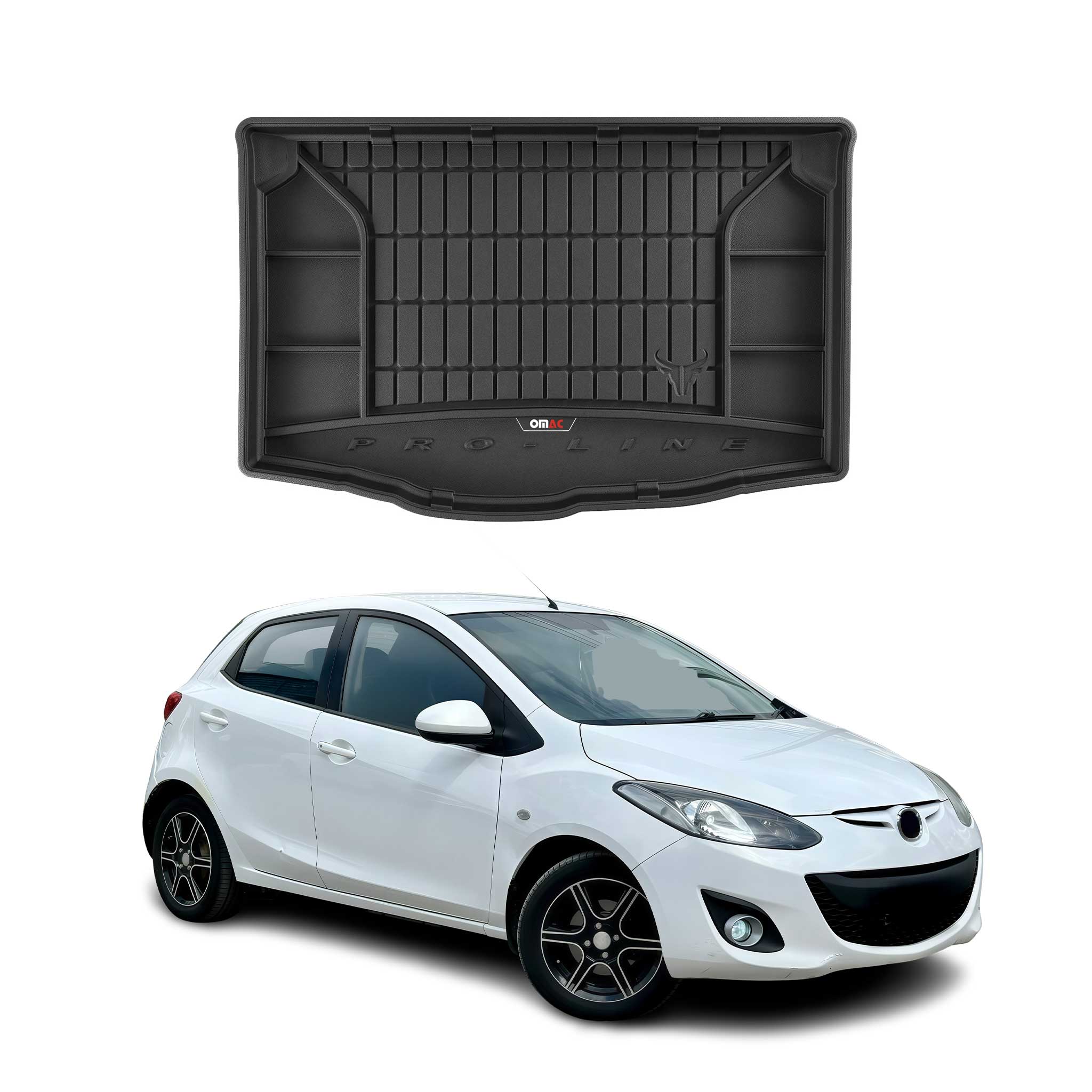 OMAC Gummi Kofferraumwanne für Mazda 2 2015-2026 TPE Laderaumwanne Schwarz