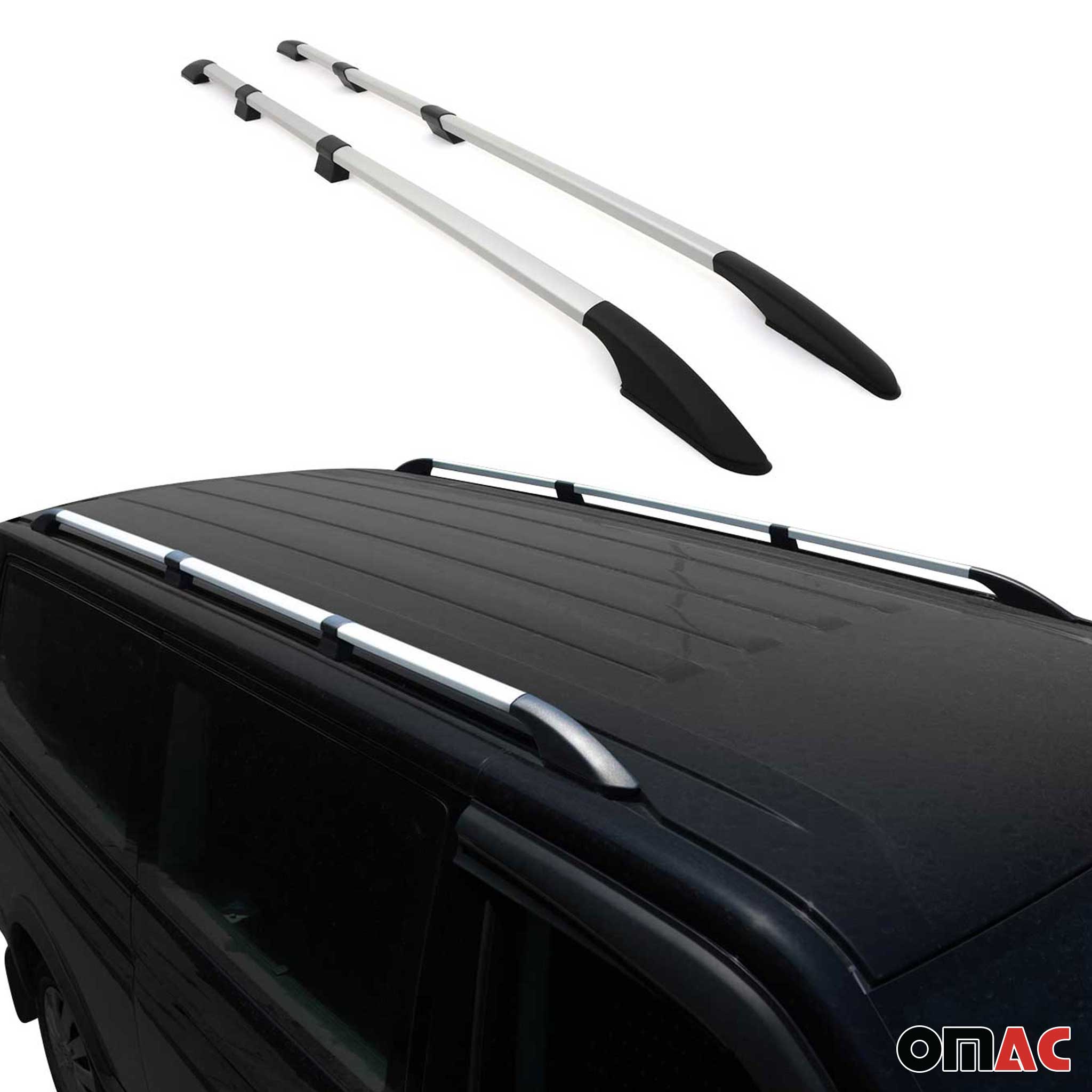 Dachreling Dachgepäckträger für VW Caddy Maxi 3 2003-2015 L2 Langer Alu Grau