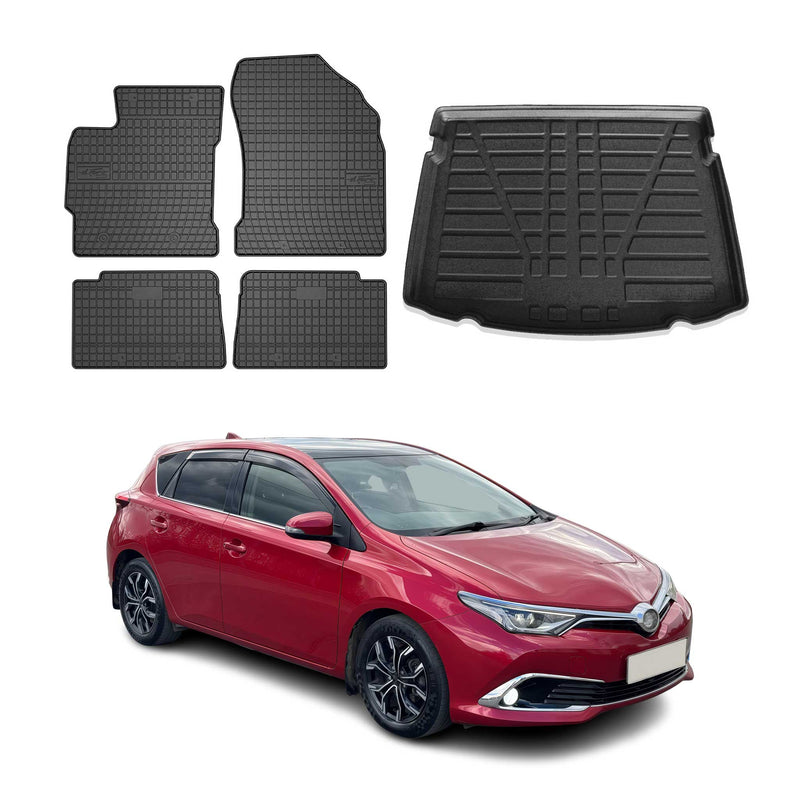 Fußmatten & Kofferraumwanne Set für Toyota Auris Schrägheck 2012-2018 Gummi 5x