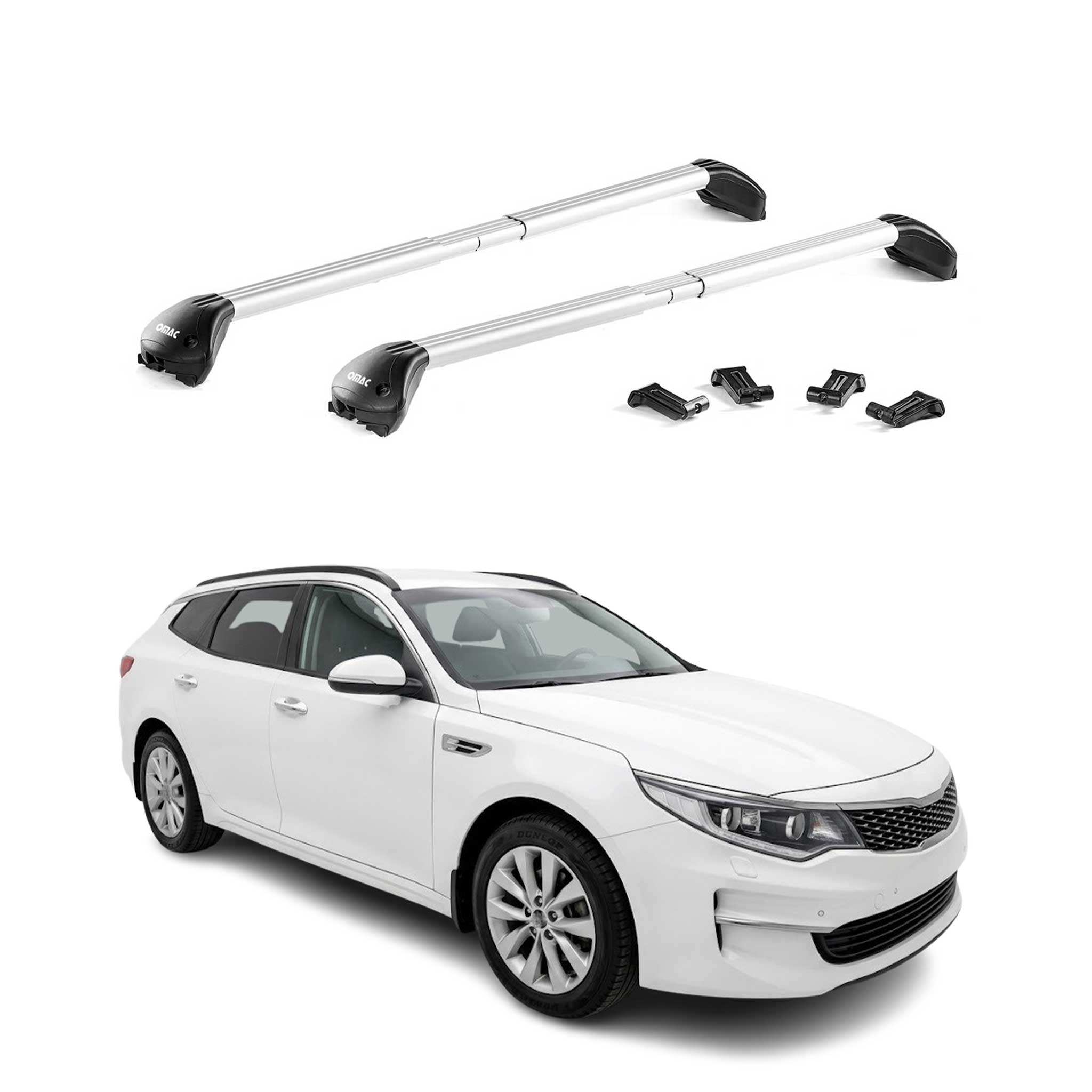 Dachträger Grundtäger für Kia Optima IV Kombi 2018-2019 FL 100kg Alu Silber ABE