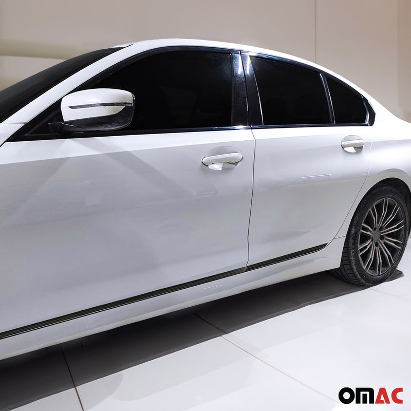 Seitentürleiste Türschutzleiste für Toyota Auris Yaris Prius x4 Alu Schwarz 4x