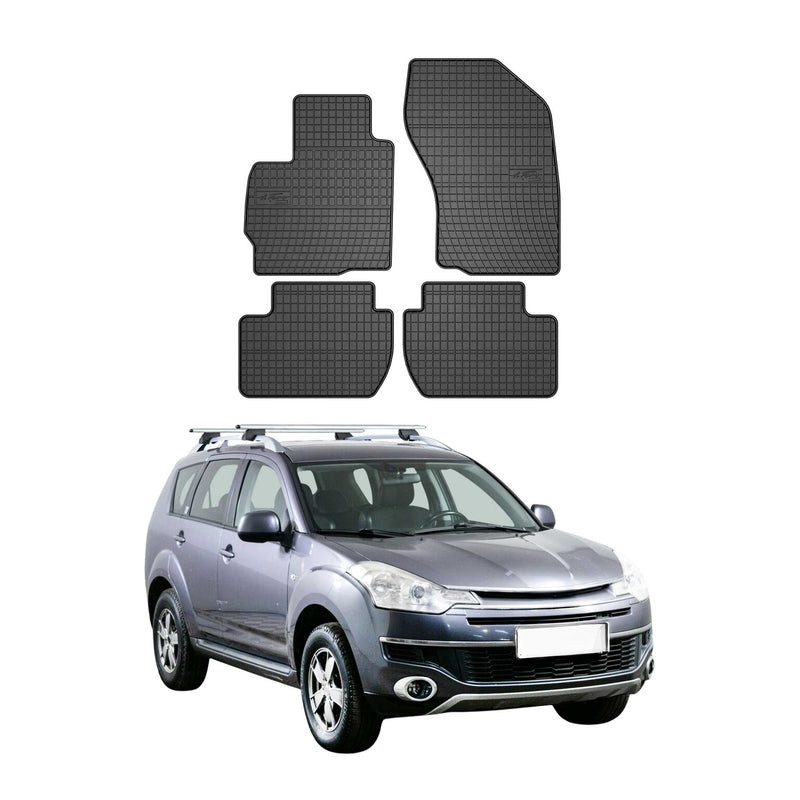 OMAC Gummi Fußmatten für Citroen C-Crosser 2007-2012 Automatten Gummi Schwarz 4x