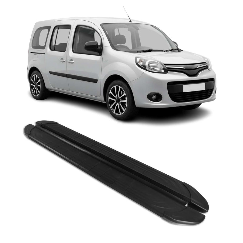 Trittbretter Seitenschweller für Renault Kangoo 2008-2021 Aluminium Schwarz 2tlg