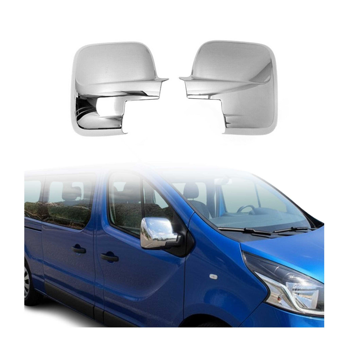 Spiegelkappen Zierblende Schutz für Opel Vivaro B 2014-2019 Abs Chrom 2 tlg