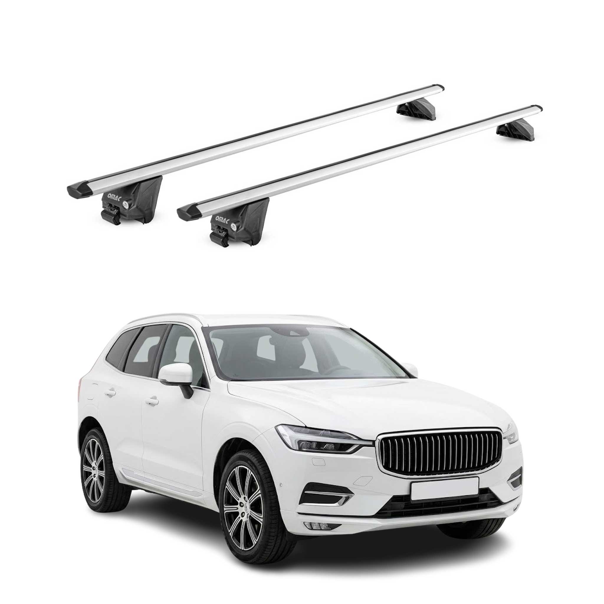Dachträger für Volvo XC60 II 2018-2026 100kg Aluminium Silber 2x ABE