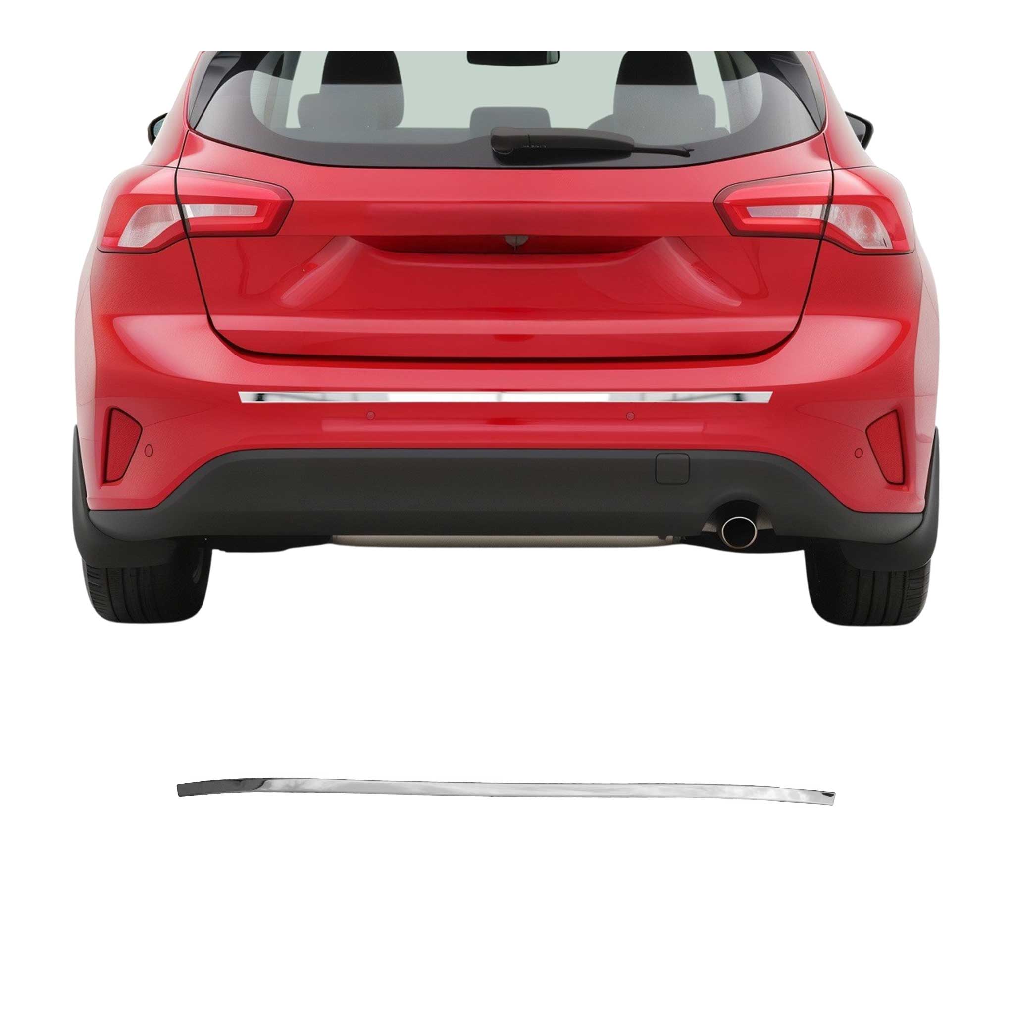 Kofferraumleiste Heckleiste für Ford Focus Limo Schrägheck 2019-25 Untere Chrom