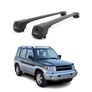 Dachträger Grundträger für Mitsubishi Pajero III 2000-2006 Aluminium Schwarz 2x