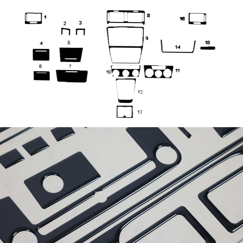 Innenraum Dekor Cockpit für Skoda Octavia 2004-2009 Piano Schwarz Optik 16tlg