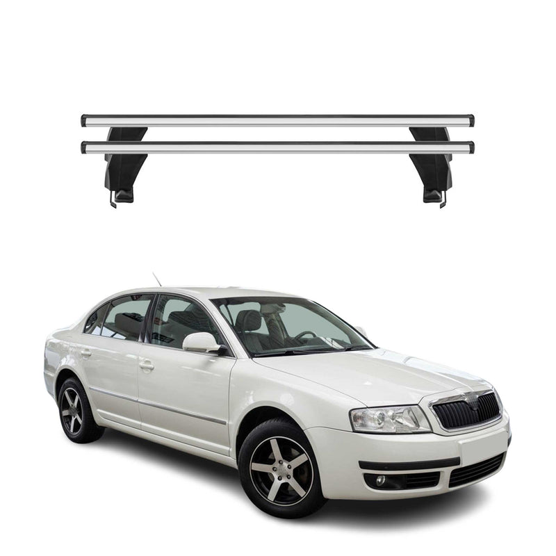 Menabo Dachträger Grundtäger für Skoda Superb mk1 2001-2008 50kg Alu Silber 2x