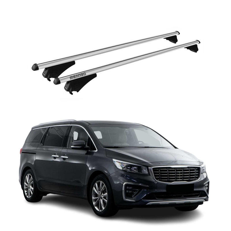 Menabo Dachträger Grundtäger für Kia Carnival 2014-2020 75kg Alu Silber 2 tlg