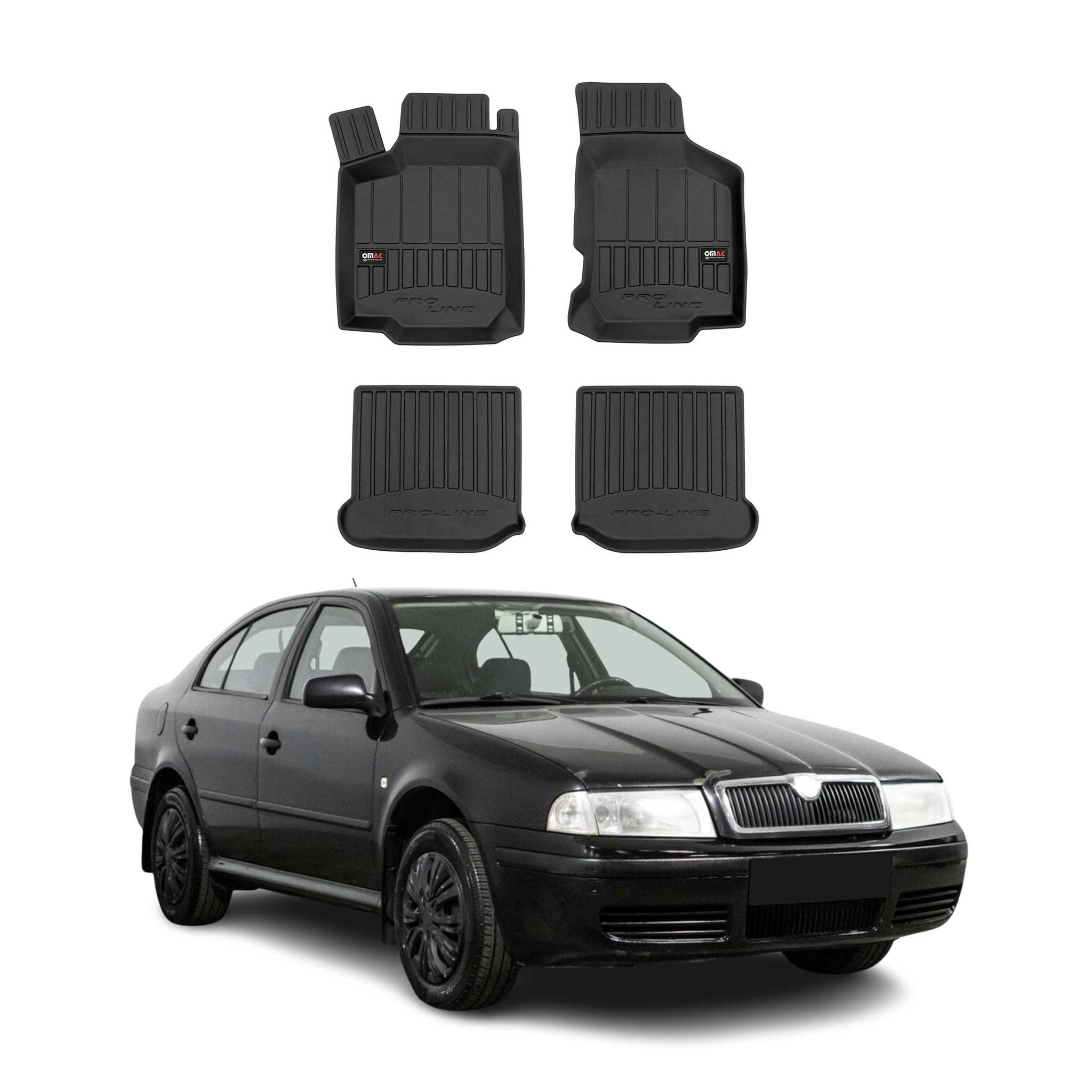 OMAC Gummi Fußmatten für Skoda Octavia 1996-2010 Premium TPE Automatten 4tlg