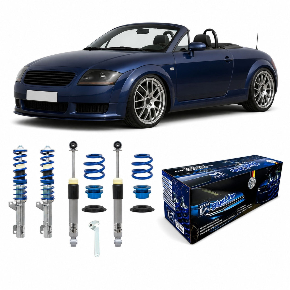 JOM BlueLine Gewindefahrwerk für TT 8N Coupé und Roadster Quattro 1998-2006