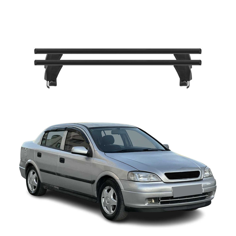 Menabo Dachträger Grundtäger für Opel Astra G 1998-2004 50kg Alu Schwarz 2tlg