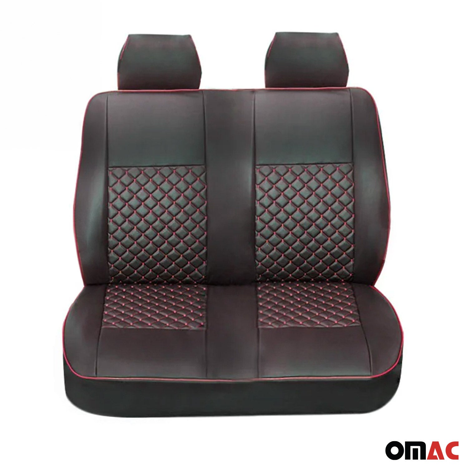 Sitzbezüge Schonbezüge für Ford Transit 2010-2013 Kunstleder Schwarz Rot 2+1