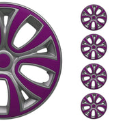 4x Radblenden Radkappen Radzierblenden 14" Zoll Grau Lila Glänzend