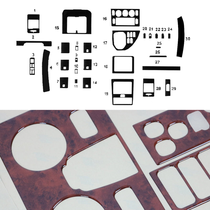 Innenraum Dekor Cockpit für Mercedes Klasse W638 1996-2003 Wurzelholz Optik 30x