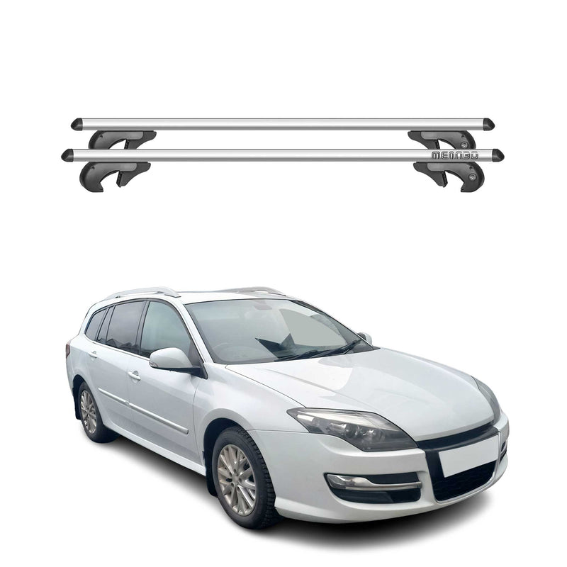 Menabo Dachträger für Renault Laguna Kombi mk2 2007-2015 90kg Alu Silber 2x