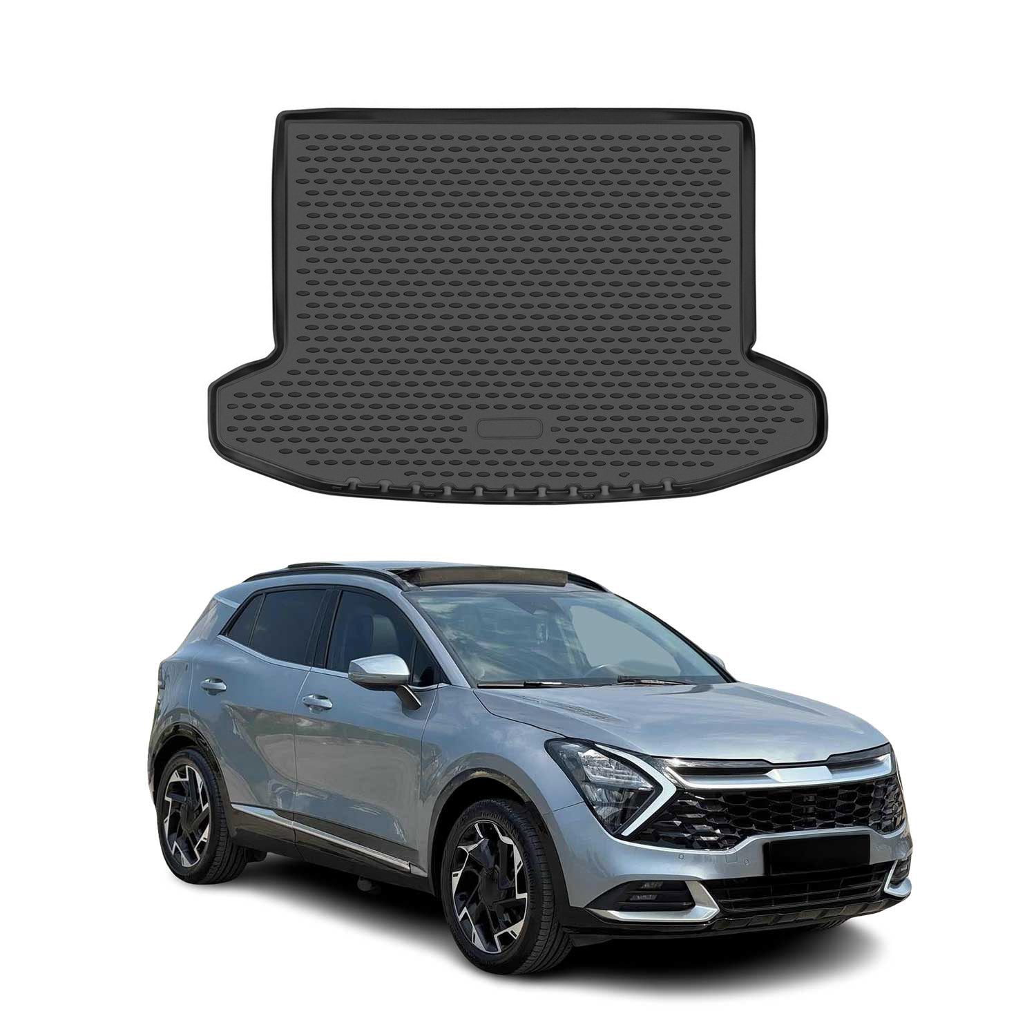 Kofferraummatte Kofferraumwanne für Kia Sportage 2023-2026 Gummi TPE Schwarz