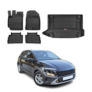 OMAC Fußmatten & Kofferraumwanne Set für Hyundai Kona I 2018-2023 Gummi Schwarz