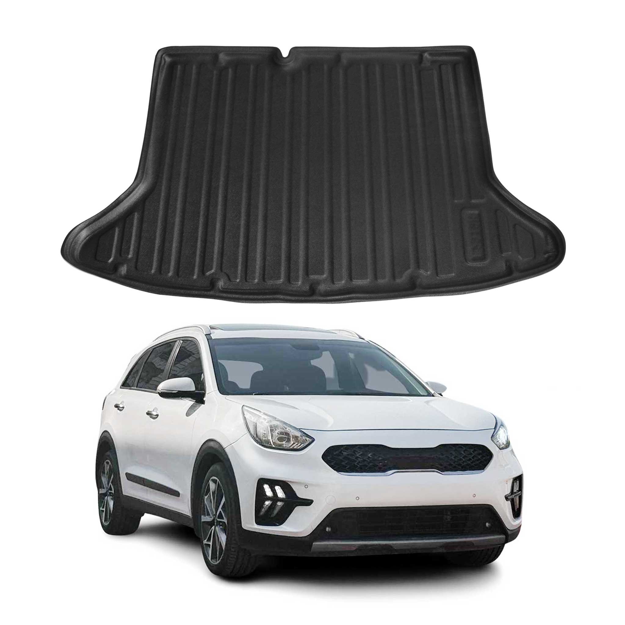 Kofferraumwanne Laderaumwanne für Kia Niro I 2017-2022 5tür Gummi TPE Schwarz