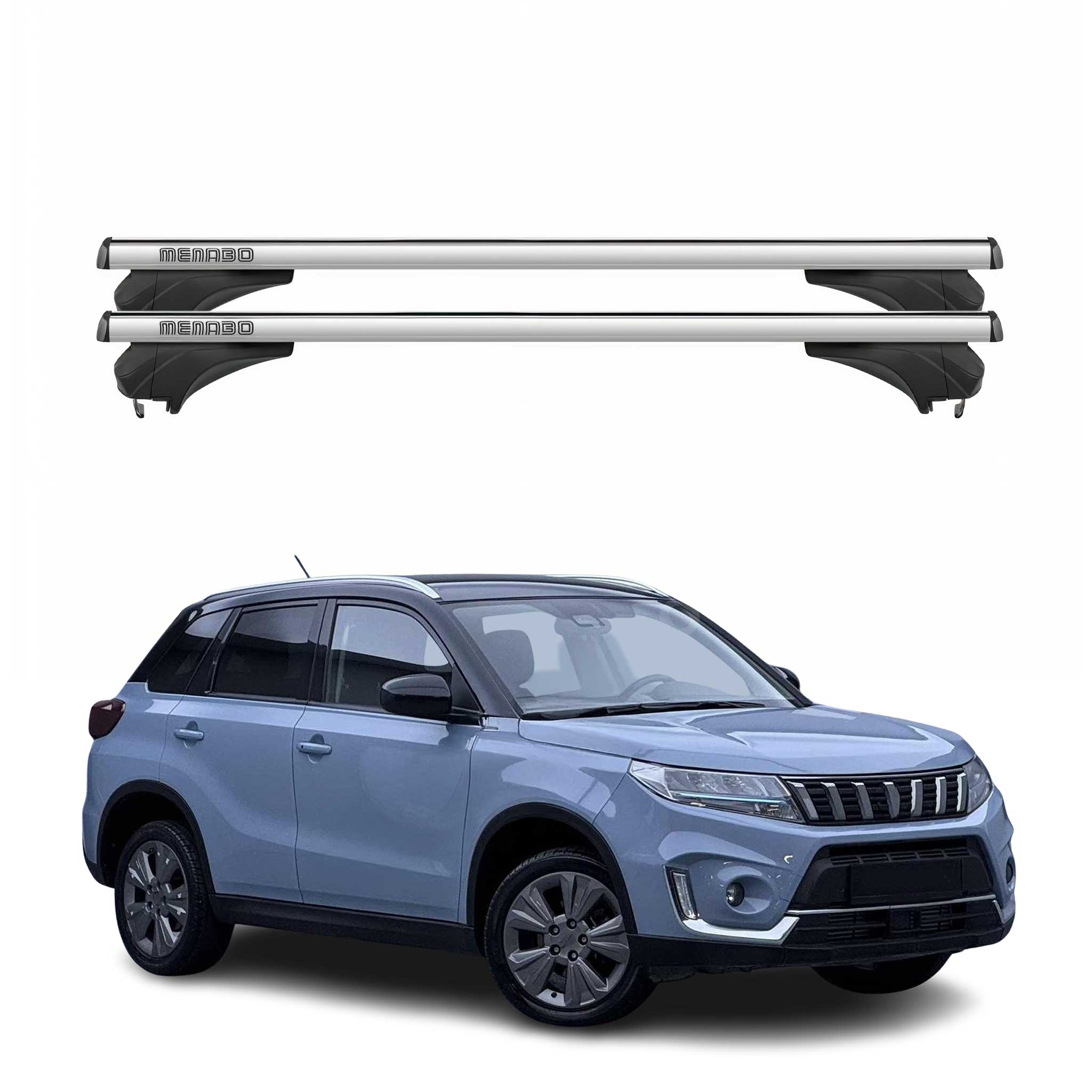 Menabo Dachträger Grundtäger für Suzuki Vitara LY 2015-2026 Aluminium Silber 2x