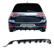 JOM Heckschürzeneinsatz für VW Golf 7 Facelift 2017-2019 schwarz glänzend 1-Rohr li/re