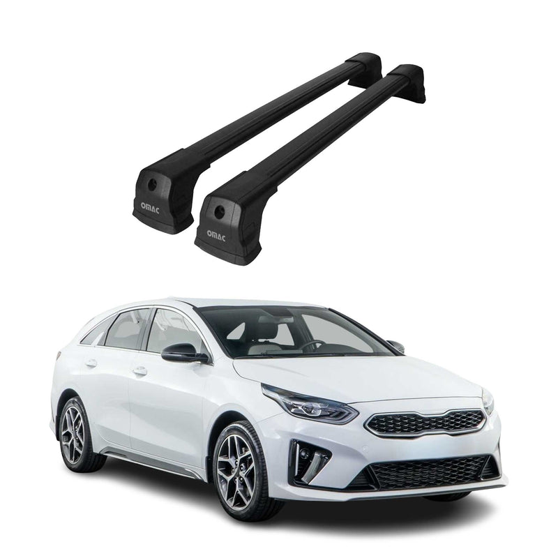 Dachträger Grundtäger für Kia Ceed 2018-2025 75kg Aluminium Schwarz 2 tlg