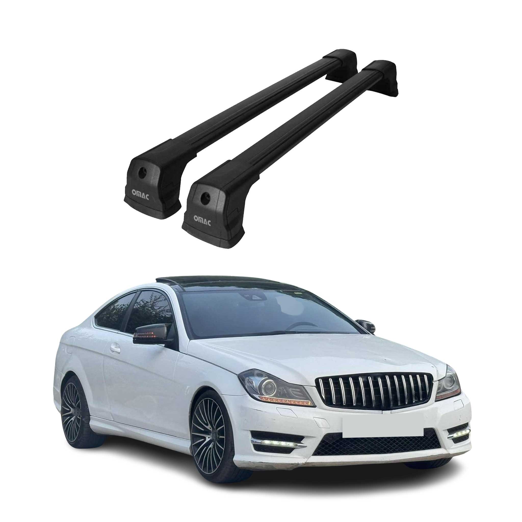 Dachträger Gepäckträger für Mercedes C Klasse C204 Coupe 2011-2014 Alu Schwarz