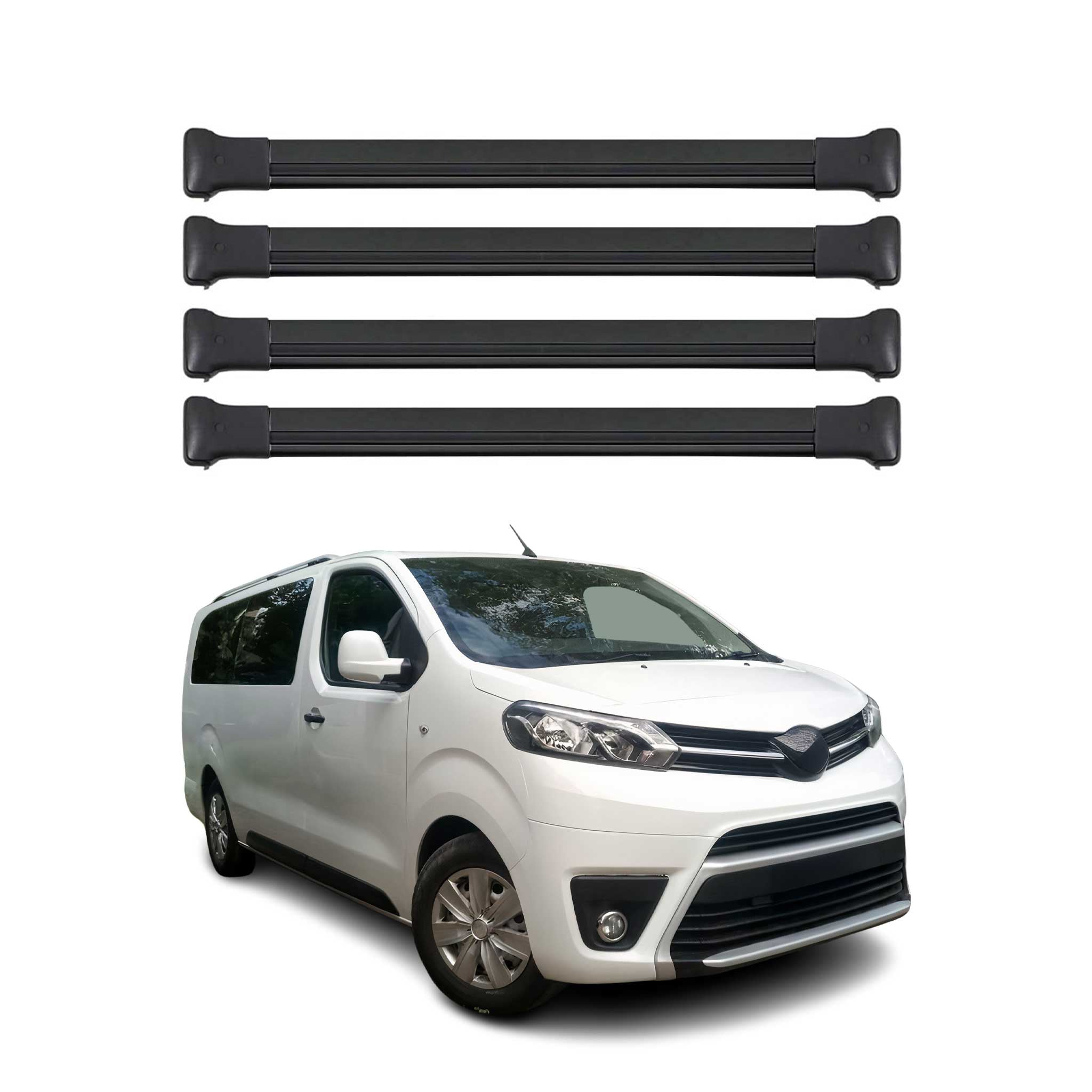 Dachträger Grundtäger für Toyota Proace / Proace Verso 2016-2026 Alu Schwarz 4x