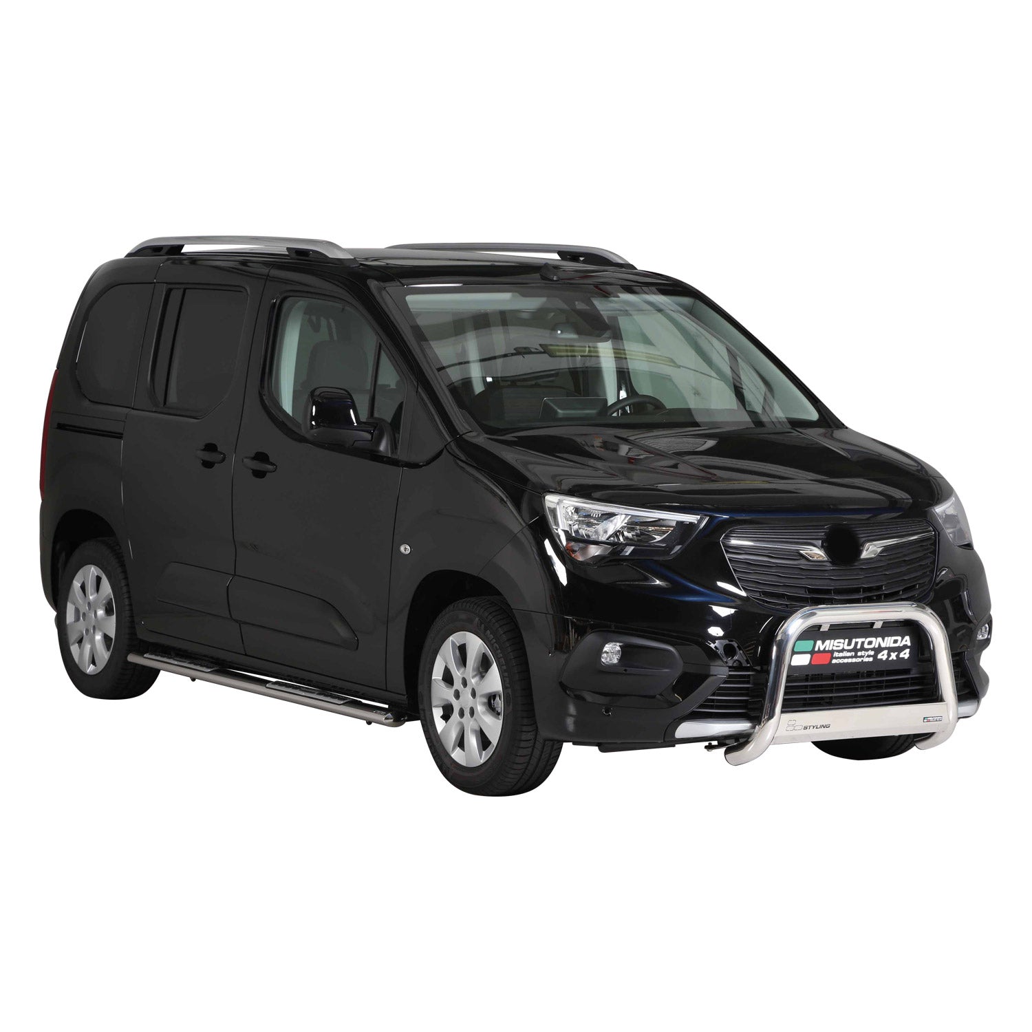 Edelstahl Seitenschweller Schwellerrohre für Opel Combo 2019-2026 Kurzer Silber