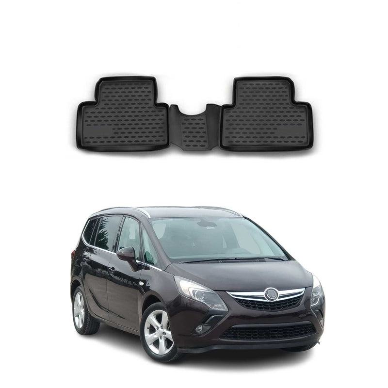 OMAC Gummimatten Fußmatten für Opel Zafira C 2011-2019 Reihe TPE Schwarz 2x