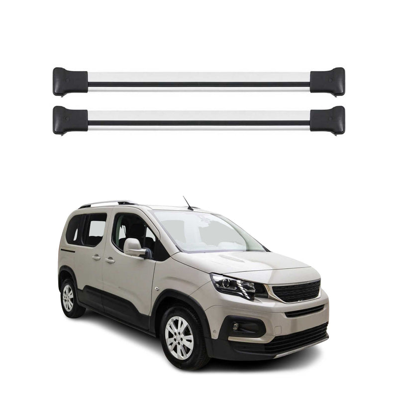 Dachträger Grundtäger für Peugeot Rifter 2018-2025 75kg Aluminium Silber 2 tlg