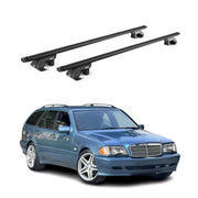 Dachträger für Mercedes C Klasse S202 Kombi 1993-2000 90kg Alu Schwarz 2x ABE