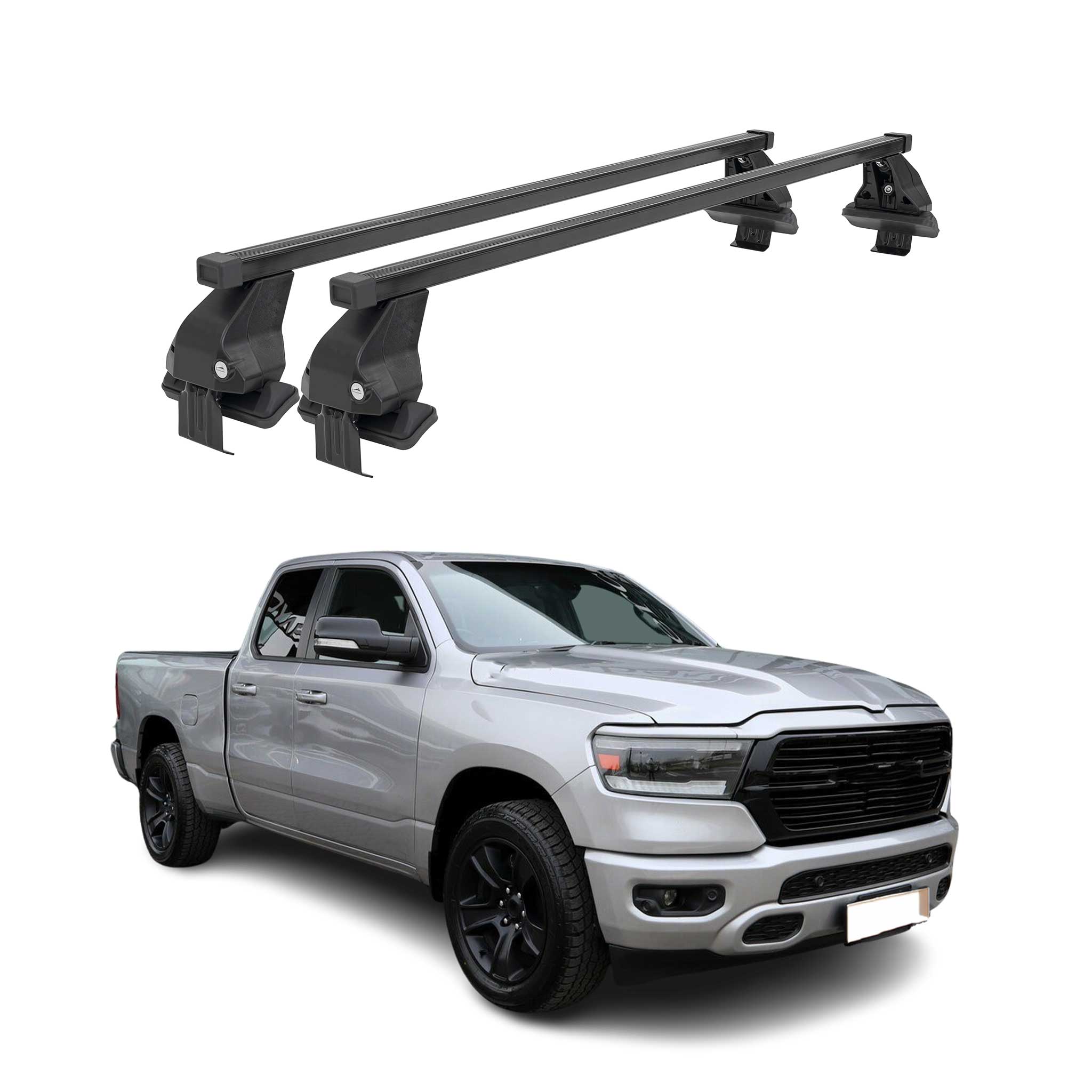 Menabo Dachträger Grundtäger für RAM 1500 2019-2026 50kg Stahl Schwarz 2tlg