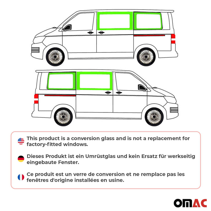 Seitenfenster Autoglas für VW T5 T6 2003-2025 Links Rechts 4x SET L1 L2 Mittel