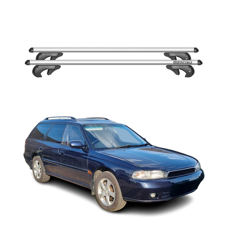 Menabo Dachträger Grundtäger für Subaru Legacy Kombi 1993-1998 Alu Silber 2x