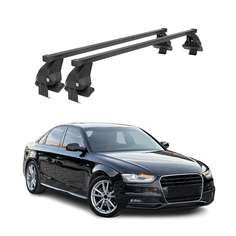 Menabo Dachträger Grundtäger für Audi A4 B8 Limo 2012-2015 FL 50kg Stahl Schwarz