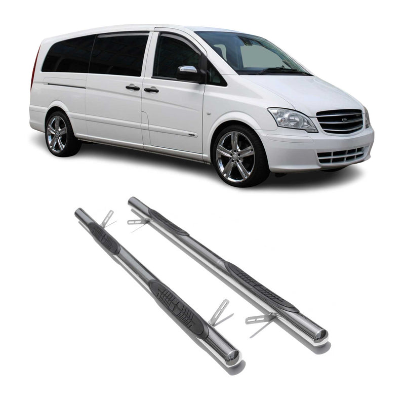 Stahl Trittbretter Schwellerrohre für Mercedes Vito Viano W639 2003-2014 L3 Lang