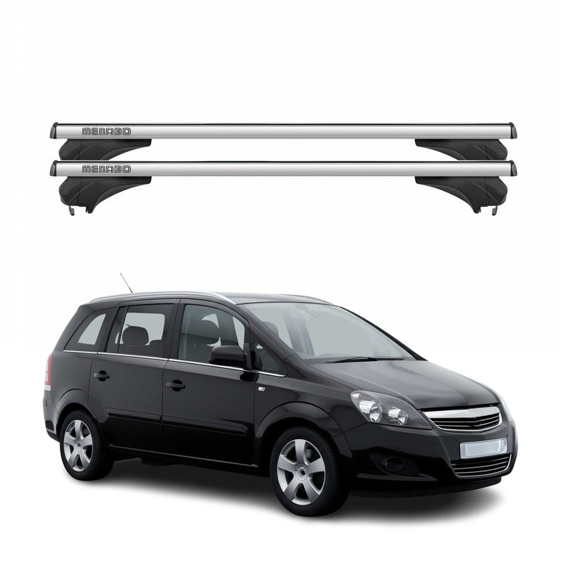 Menabo Dachträger Grundtäger für Opel Zafira B 2008-2012 Aluminium Silber 2 tlg