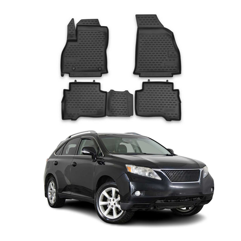 OMAC Gummimatten Fußmatten für Lexus RX350 2009-2015 TPE Automatten Schwarz 4x