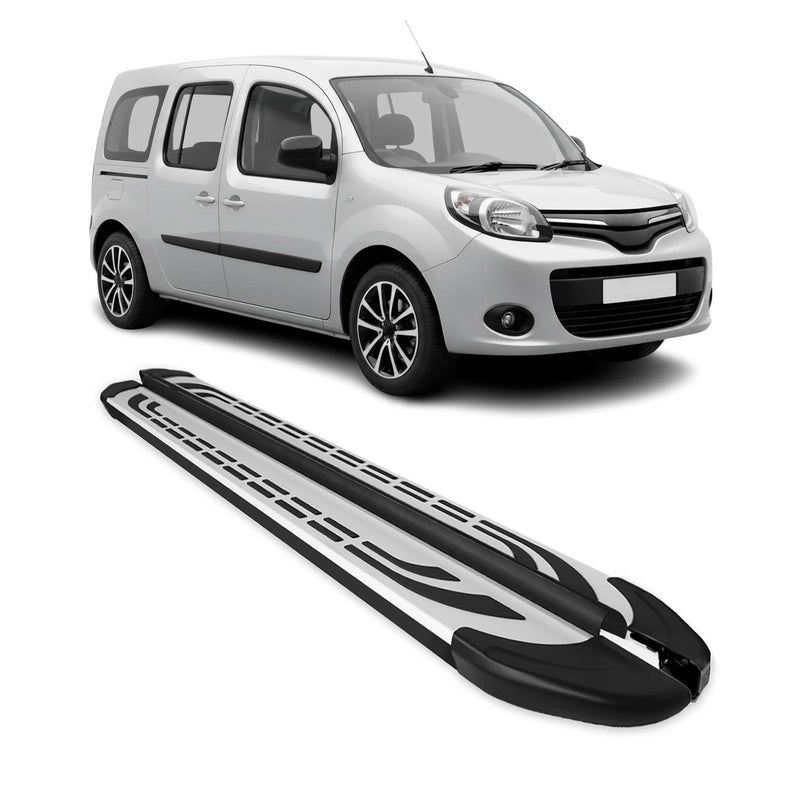 Trittbretter Schweller Seitenbretter für Renault Kangoo 2008-2021 Alu Schwarz
