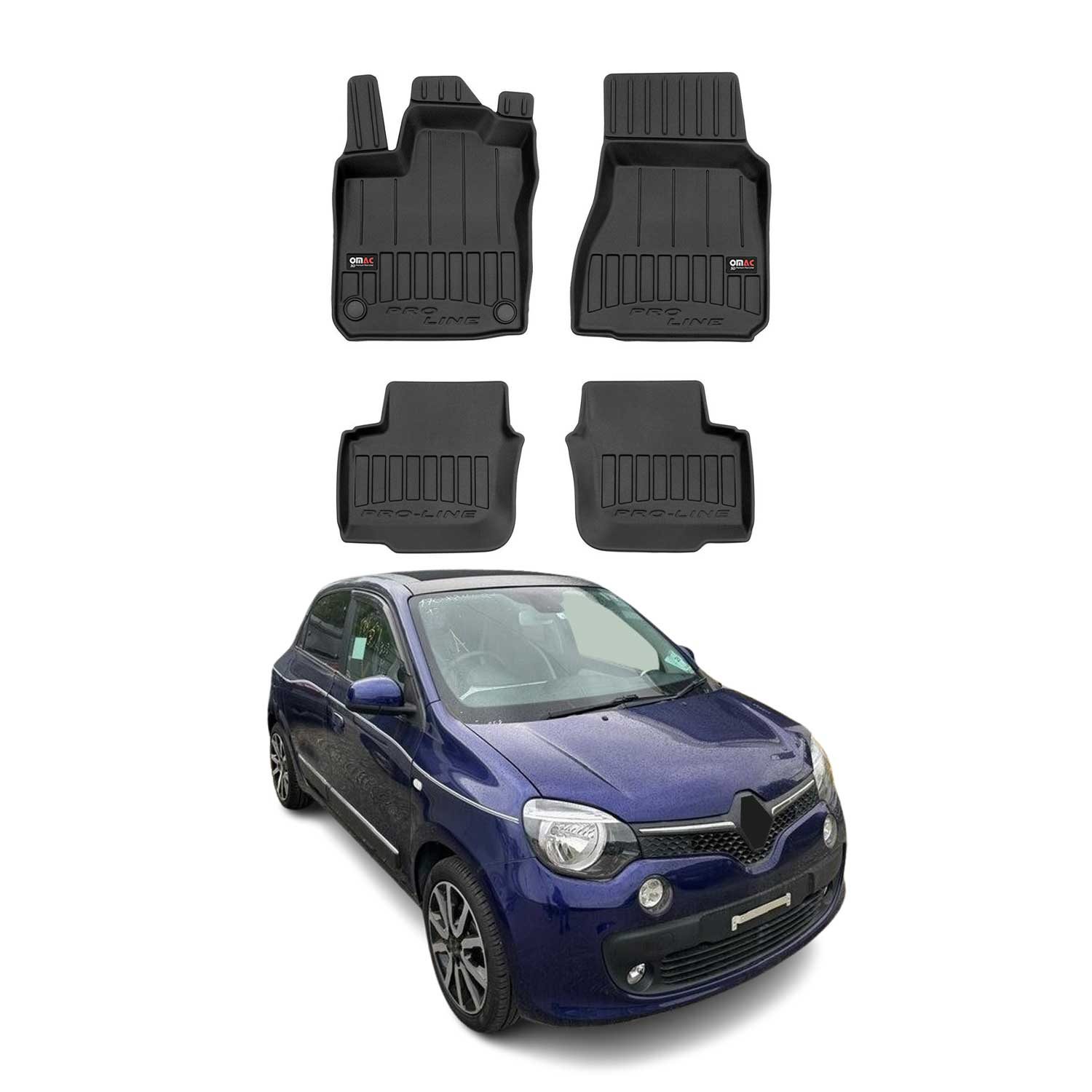OMAC Gummi Fußmatten für Smart Forfour 2014-2021 Premium TPE Automatten 4tlg