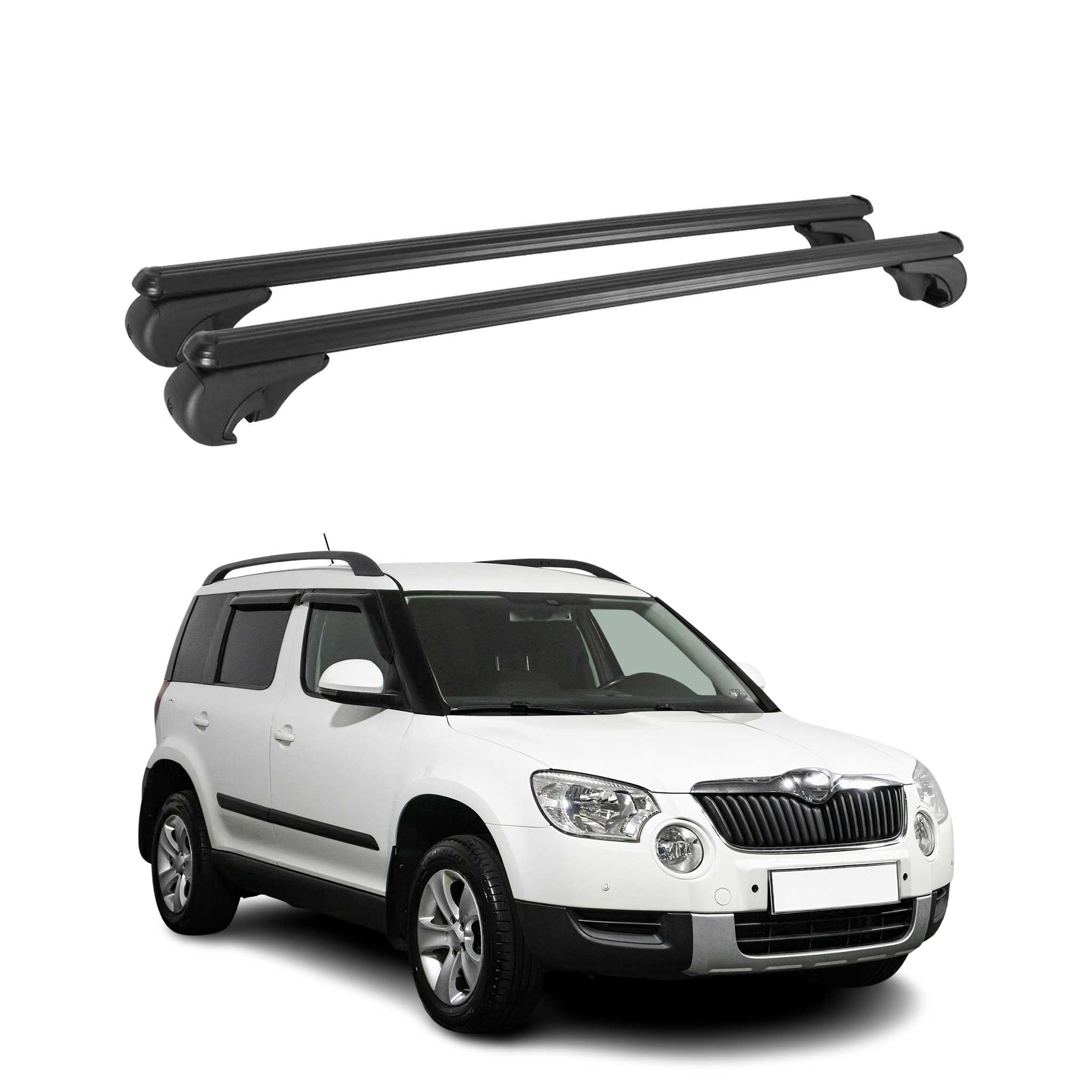 Dachträger für Skoda Yeti 2009-2017 Gepäckträger Grundträger Alu Schwarz 2x